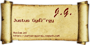 Justus György névjegykártya