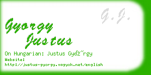 gyorgy justus business card